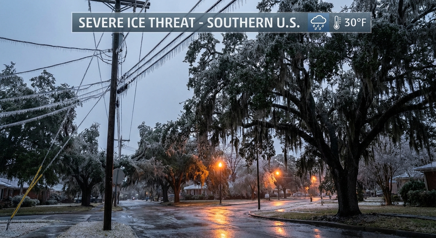 Red Alert: The 'Ice Ribbon' Threatens the South This Weekend