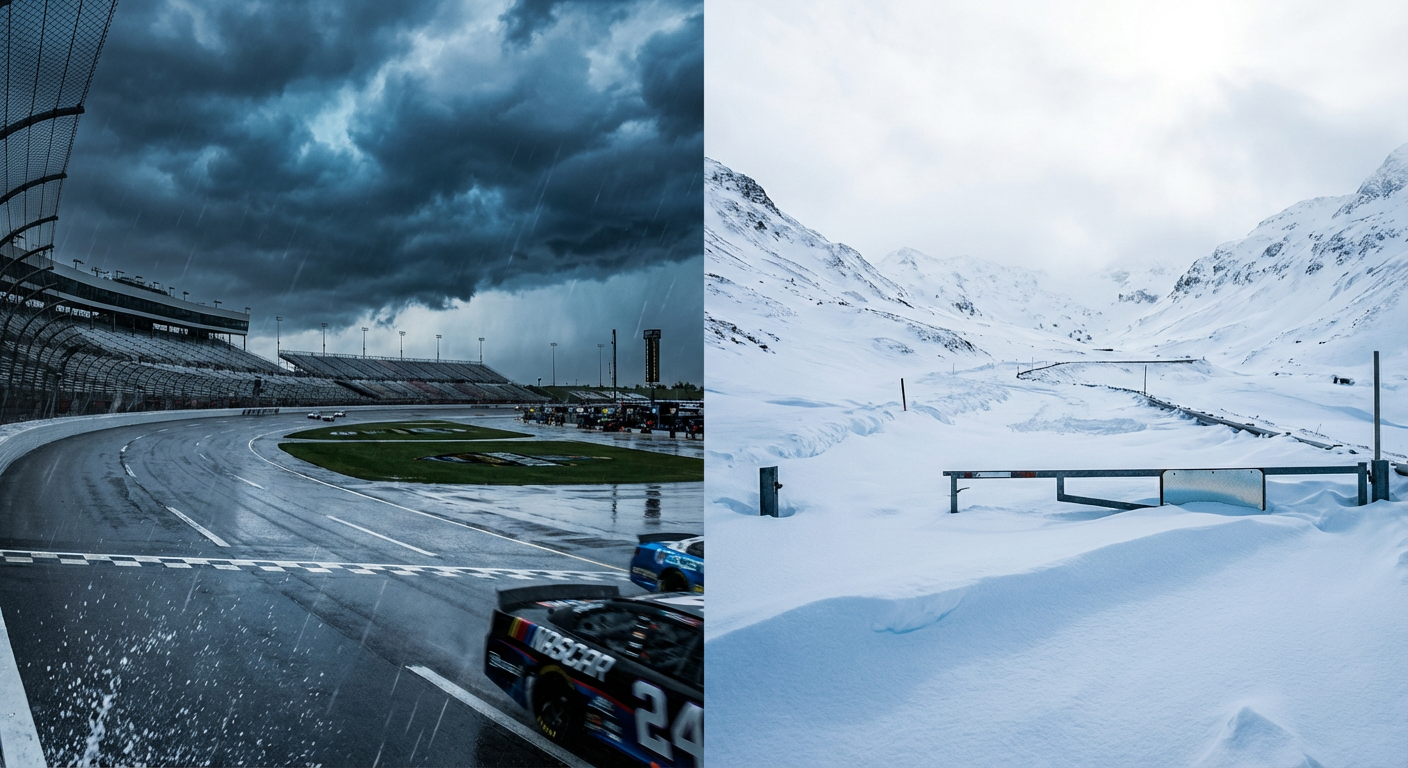 NASCAR Sweats & Sierra Shivers: How Weather Broke Your Weekend Feeds