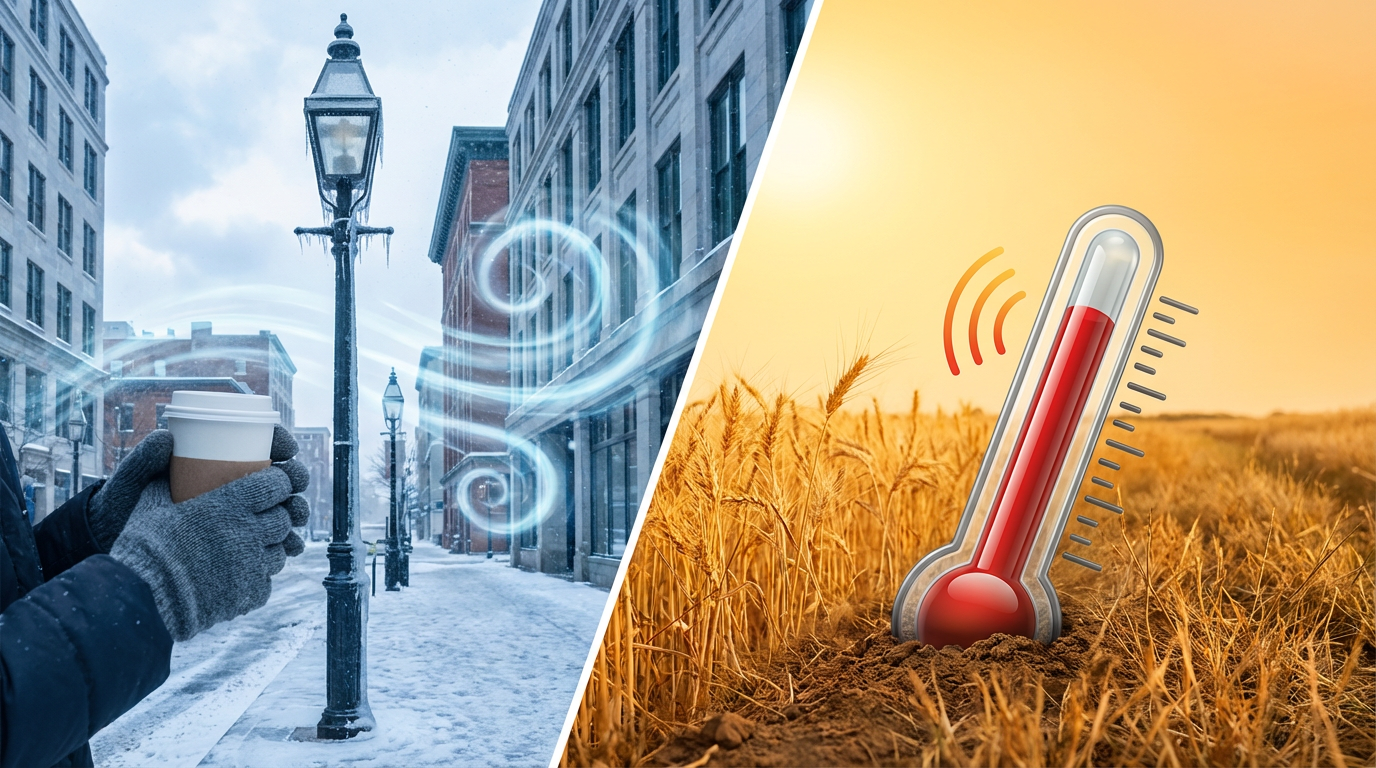 East Coast Deep Freeze, Plains Heat Wave, and a Sneaky Snow Band