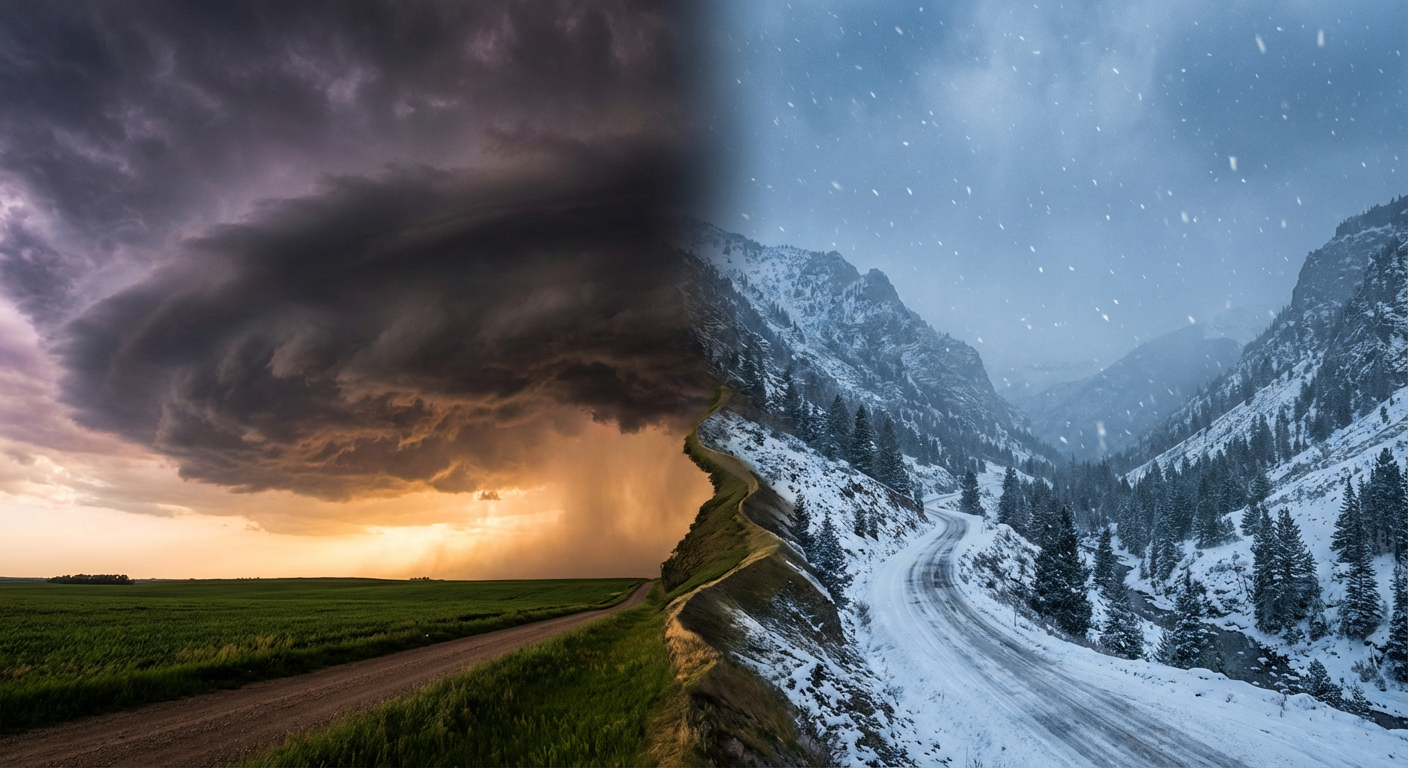 Sunday's Split-Screen: Severe Storms East, Snow North, and Fire Danger South
