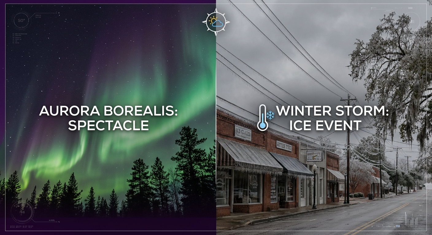 From Northern Lights to Southern Ice: A Dangerous Setup