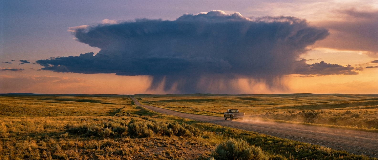High-based thunderstorm over the plains