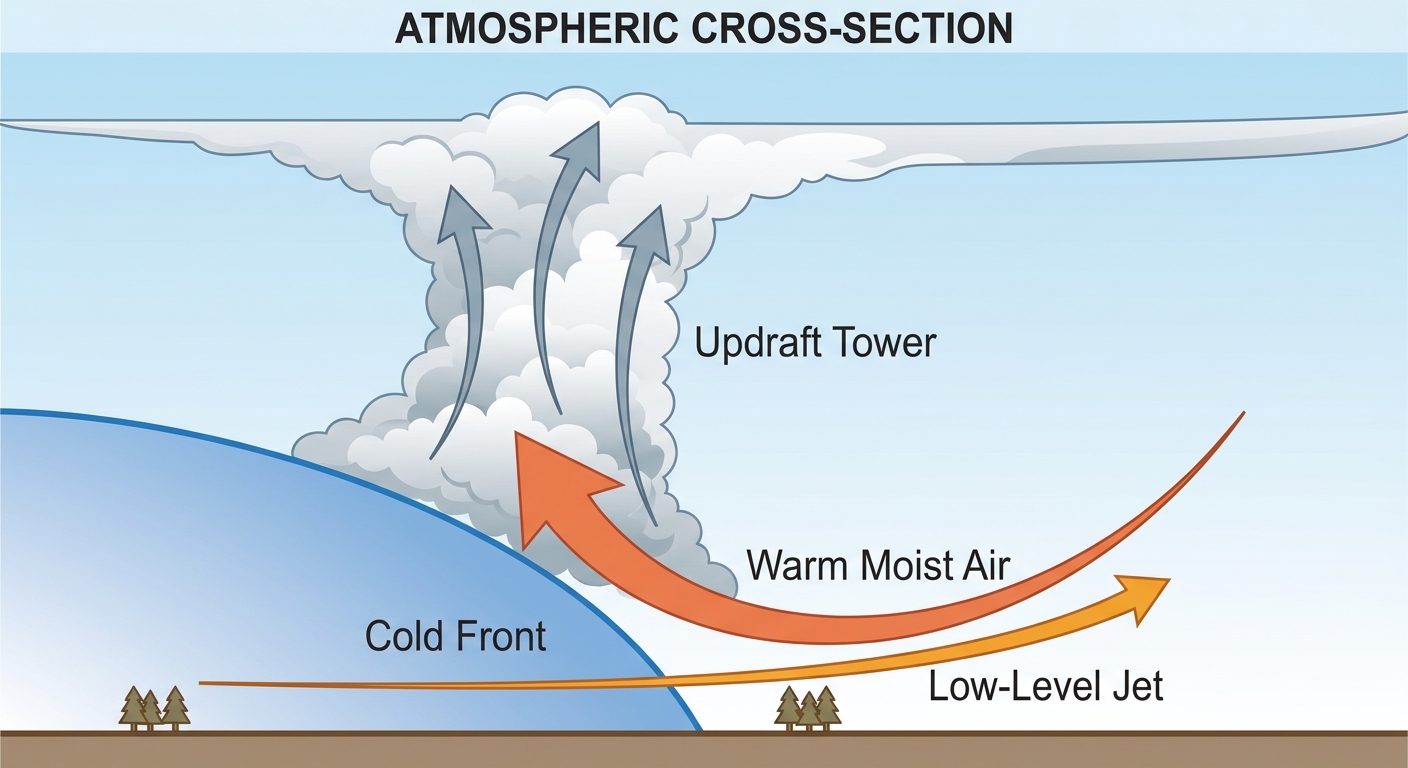 Atmospheric Updraft Diagram
