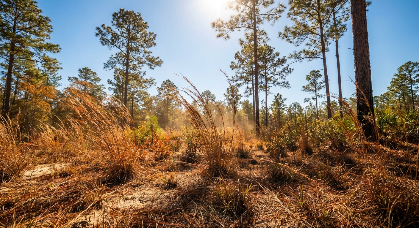 Wind blowing through dry brush