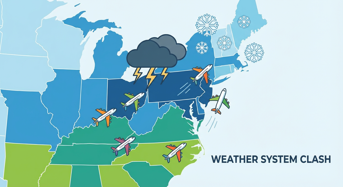 Flight delay weather infographic
