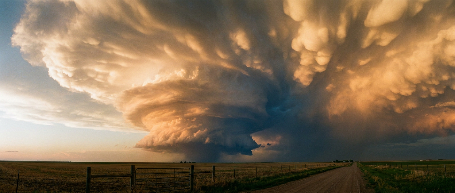 Supercell thunderstorm over the plains