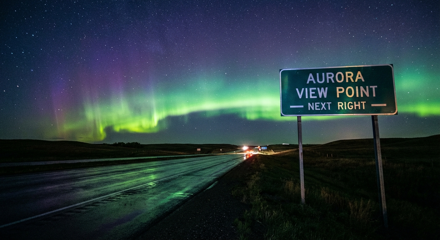Clear night sky with aurora glow