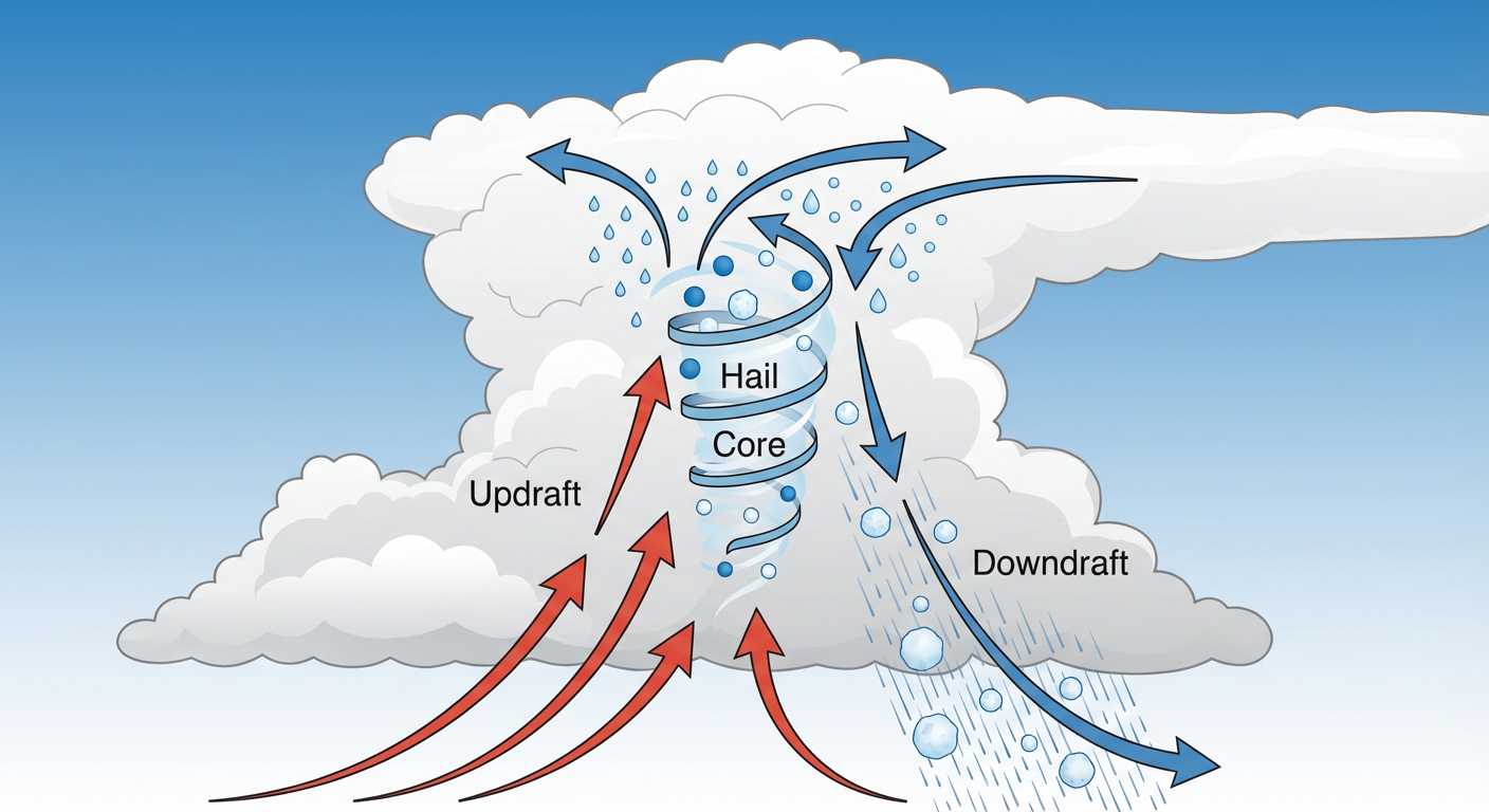 Supercell hail core diagram
