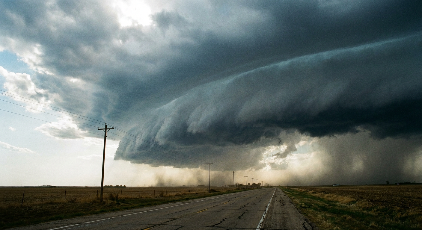 Atmospheric cross-section of a severe thunderstorm