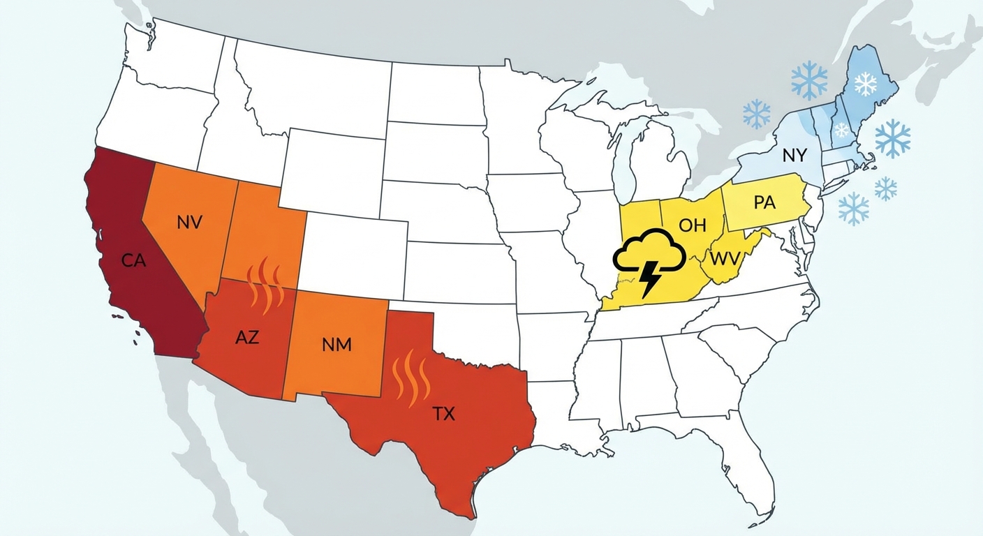 Friday Weather Hazards Map