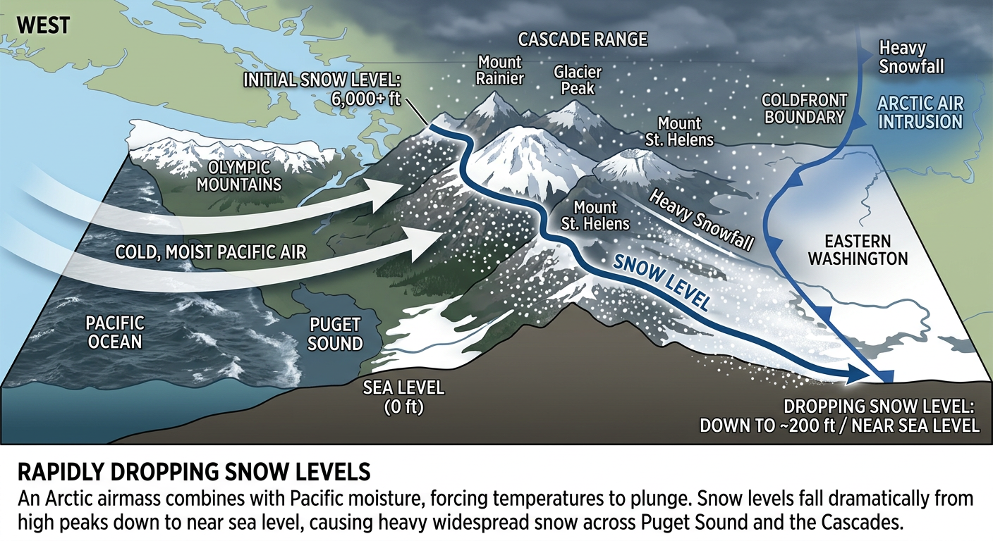 Pacific Northwest Snow Level Graphic