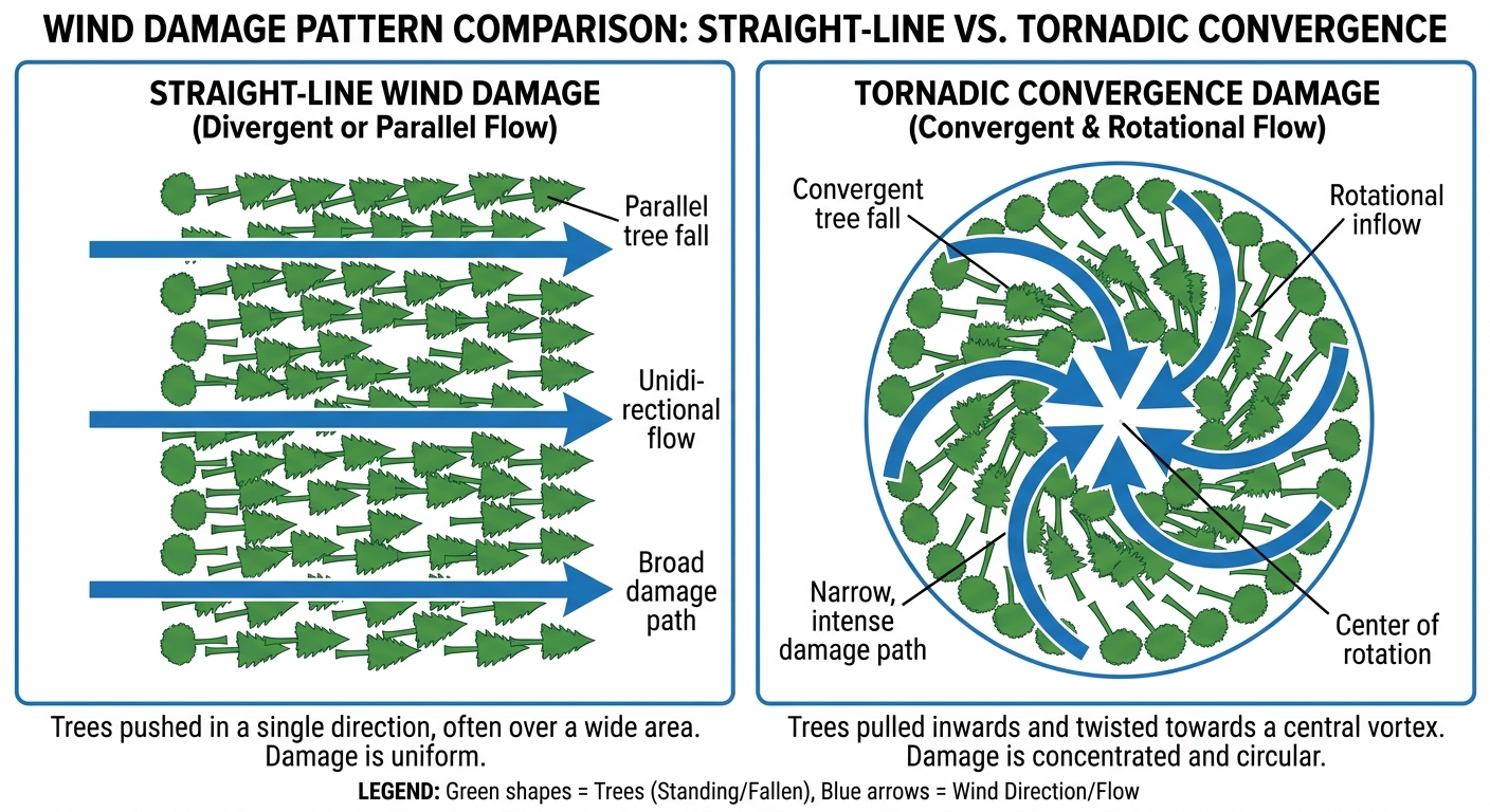 Wind vs Tornado Damage Diagram
