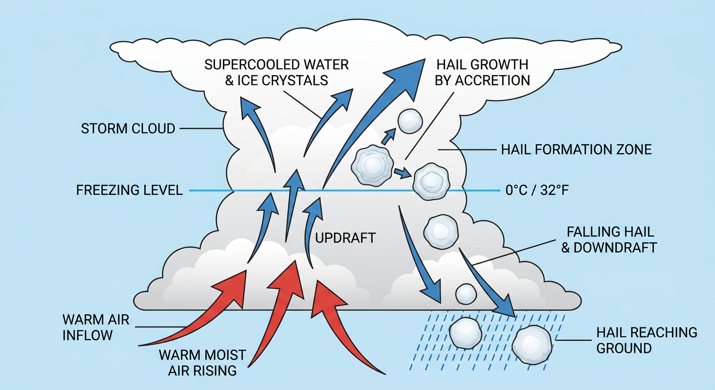 Thunderstorm updraft diagram