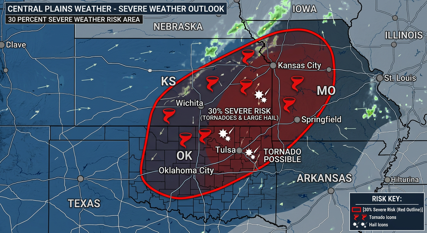Severe Weather Threat Map for Friday