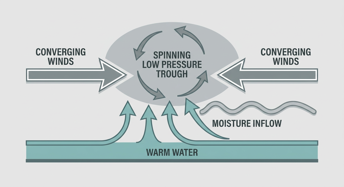 A clean explainer diagram showing the ingredients of tropical development