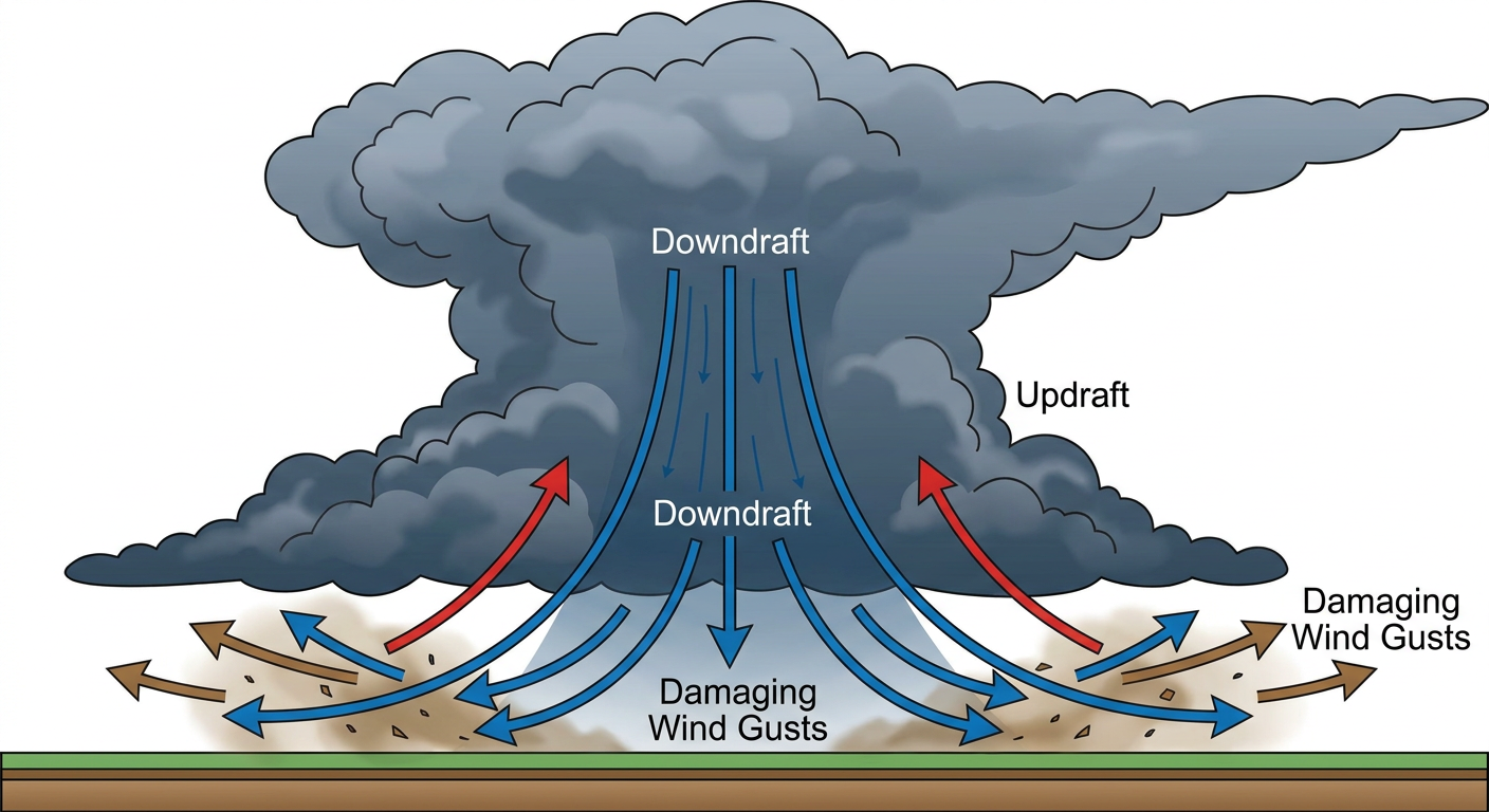 Downburst Wind Diagram