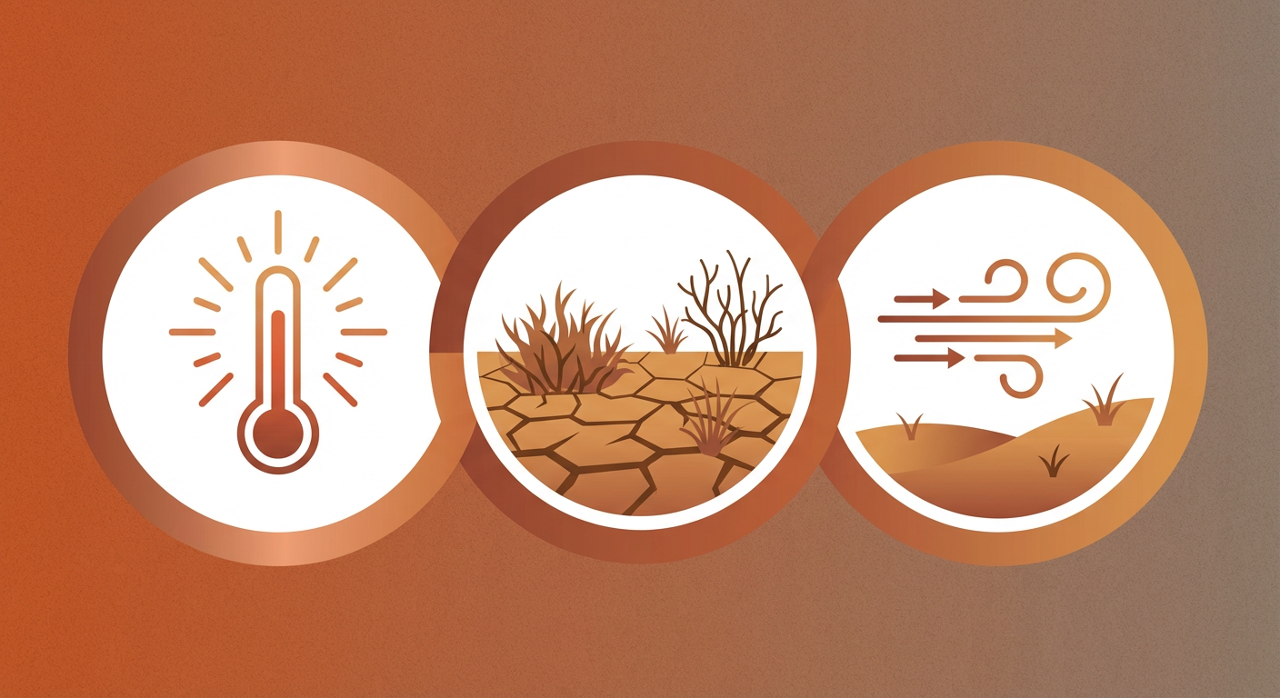 Illustration of factors creating critical fire weather