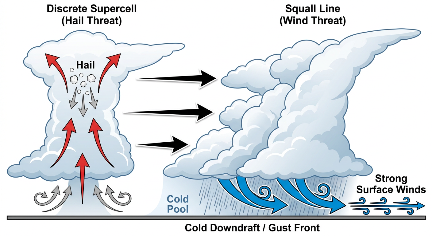 Diagram showing storm evolution