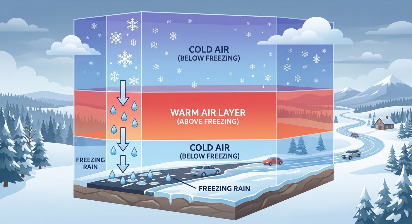 Freezing Rain Commute Infographic
