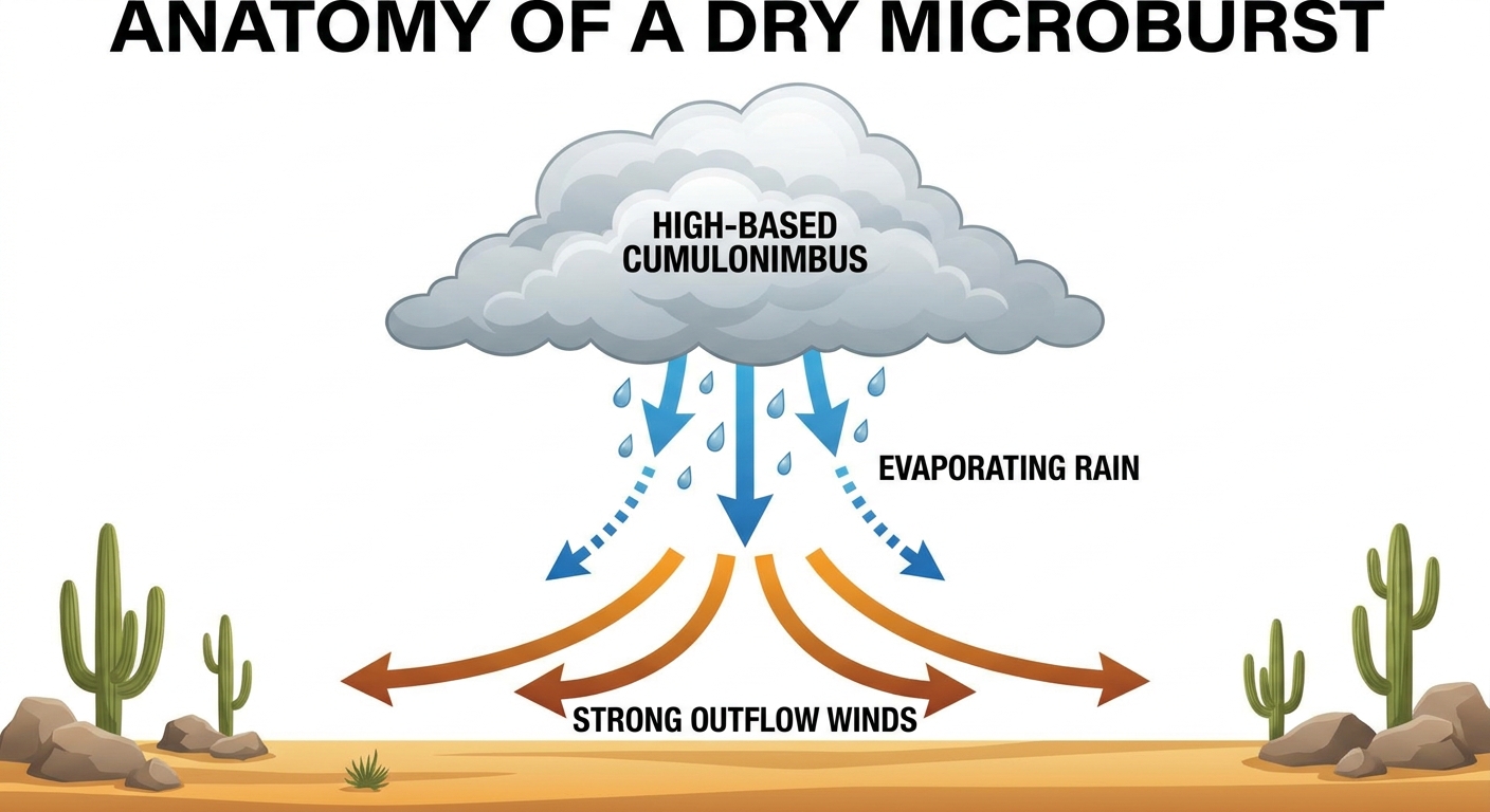 Diagram of a dry microburst