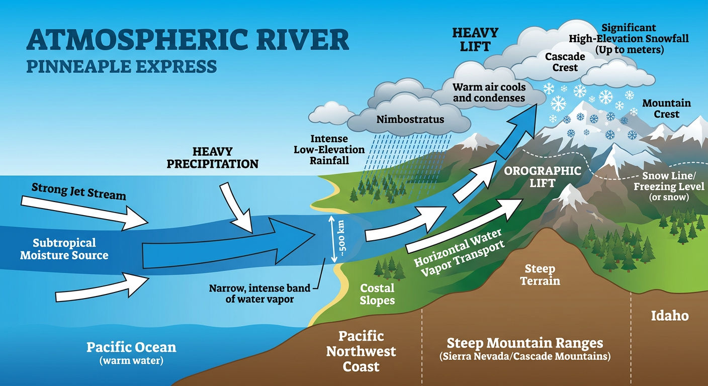 Atmospheric river explainer diagram