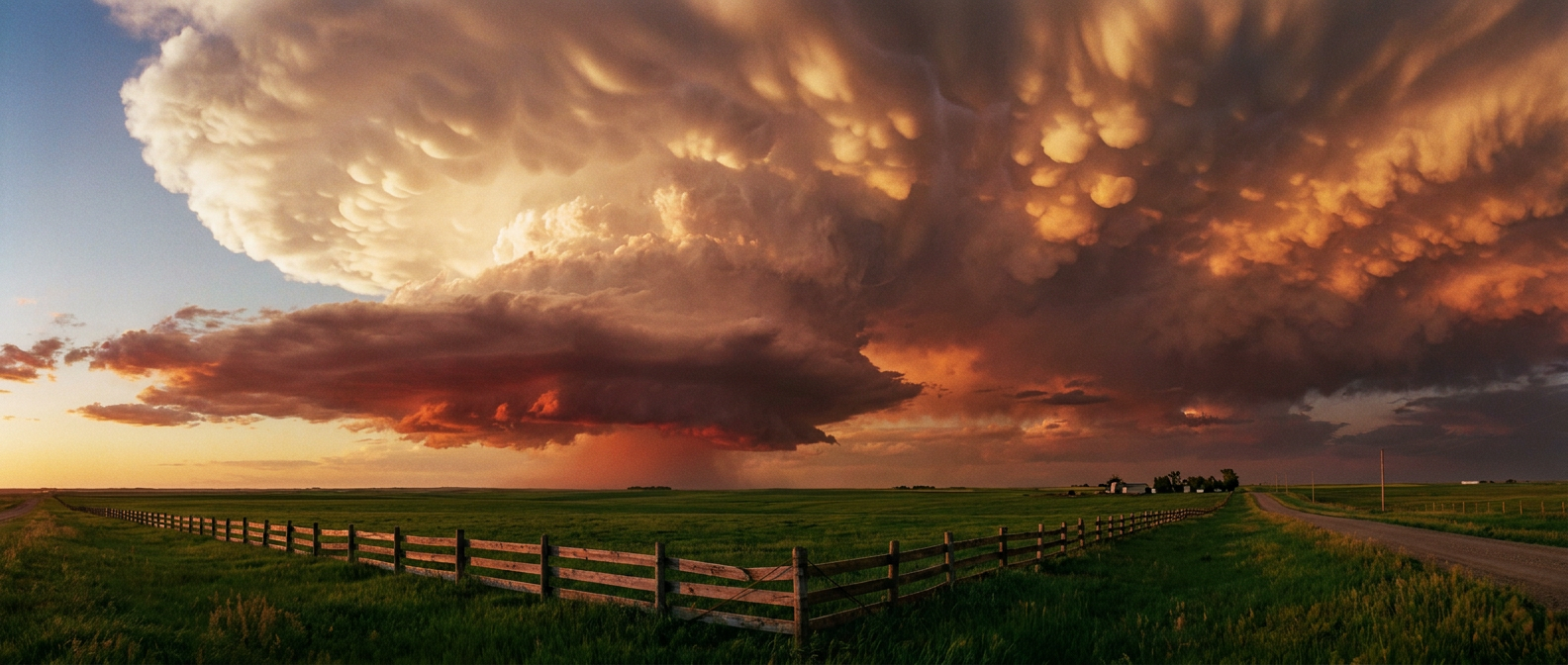 Supercell thunderstorm over the Plains
