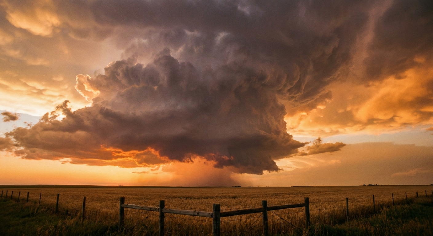 Supercell updraft over a Kansas field