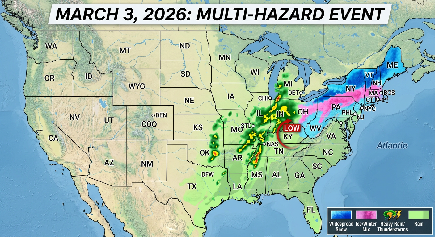 Map of the multi-hazard weather setup