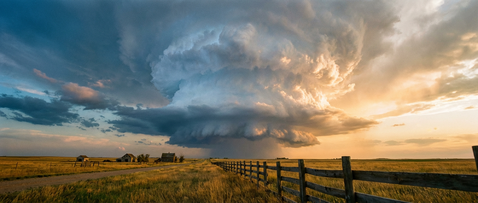 Dramatic supercell over the plains